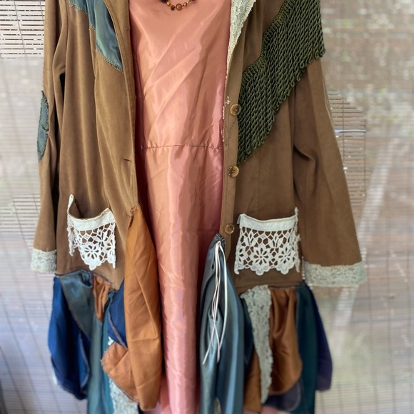 Upcycled Bohemian Brown Plus Blazer Mermaidcore - Picture 2 of 8